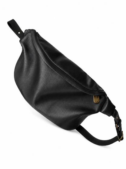 Riñonera cuero Negro
